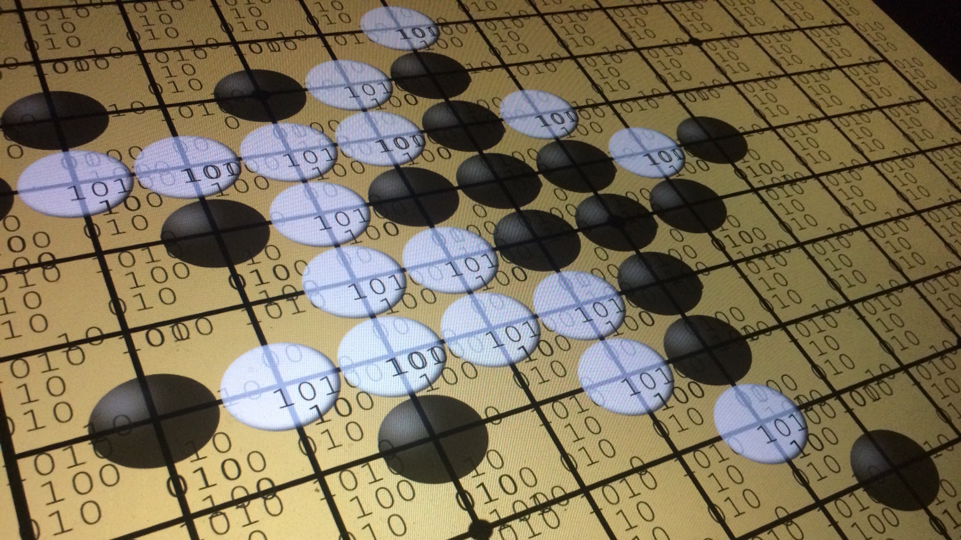 Matrix-like view over the gomoku example with counters visible